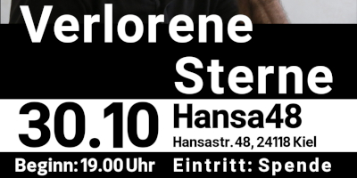 Jan-Christian Petersen moderiert die Filmveranstaltung "Verlorene Sterne" mit Human Mirrafati