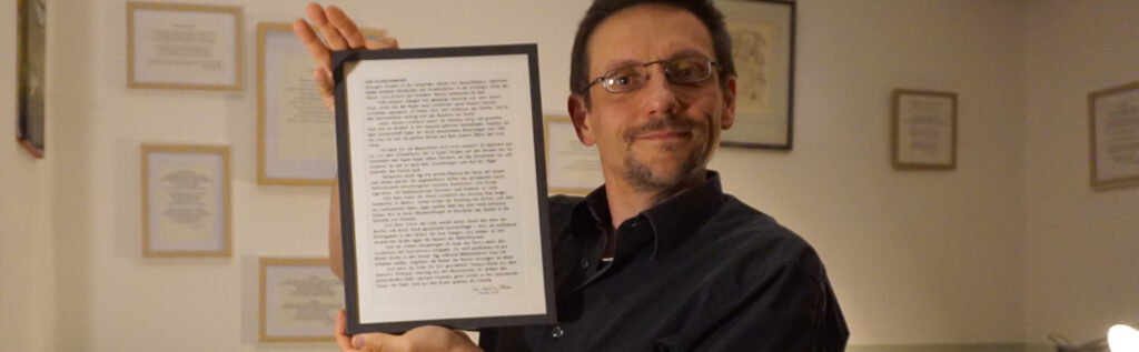 Jan-Christian Petersen, SChrfiftssteller, Dichter mit seinem Gedicht "Der Mühlenweiher" Flensburg, Südstadt
