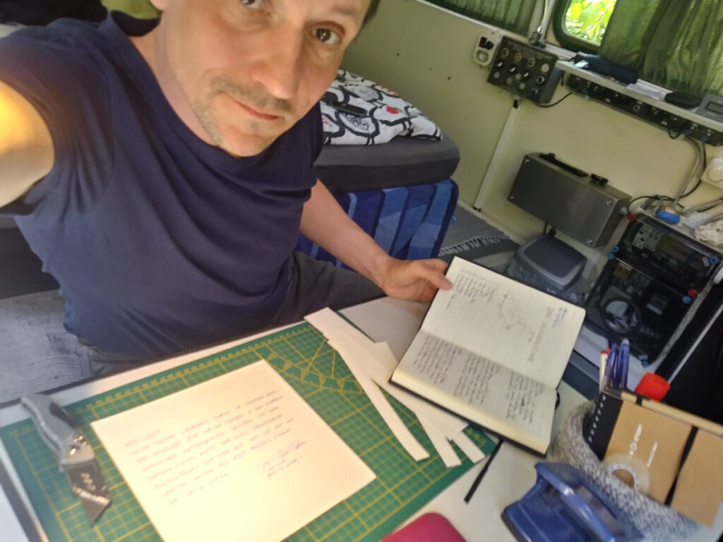 Jan-Christian Petersen during the artist residence "Artist in Nature" in an old military trailer, where he worked.