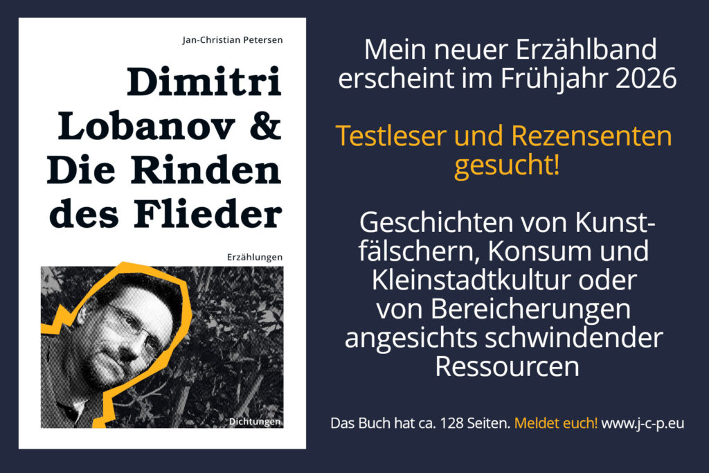 Neuer Erzählband von Jan-Christian Petersen, Vorankündigung